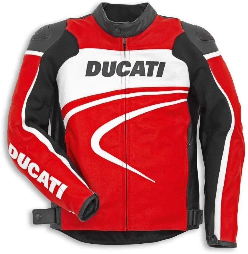 DUCATI MOTORCYCLE  LEATHER RACING JACKET - 4XL