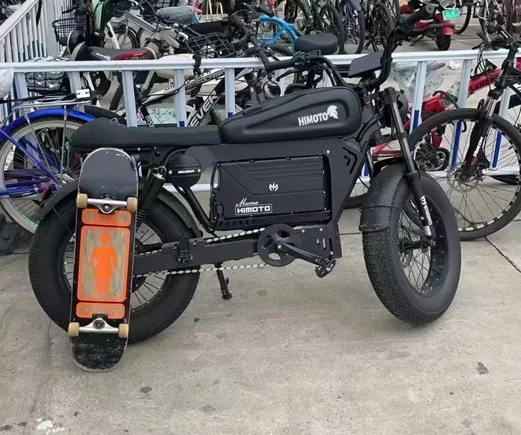 ZPW black HIMOTO dult Electric Bicycle 1500W High Power Motor48v60ahBatteroil dampery Electric Bike Urban LeisureThickTire ebike