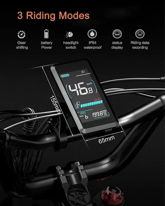 Ebike 2000W 48V 45Ah, 35 MPH Dual Motor Dual Battery, 20 Fat Tire Full Suspension, Upp till 173Miles