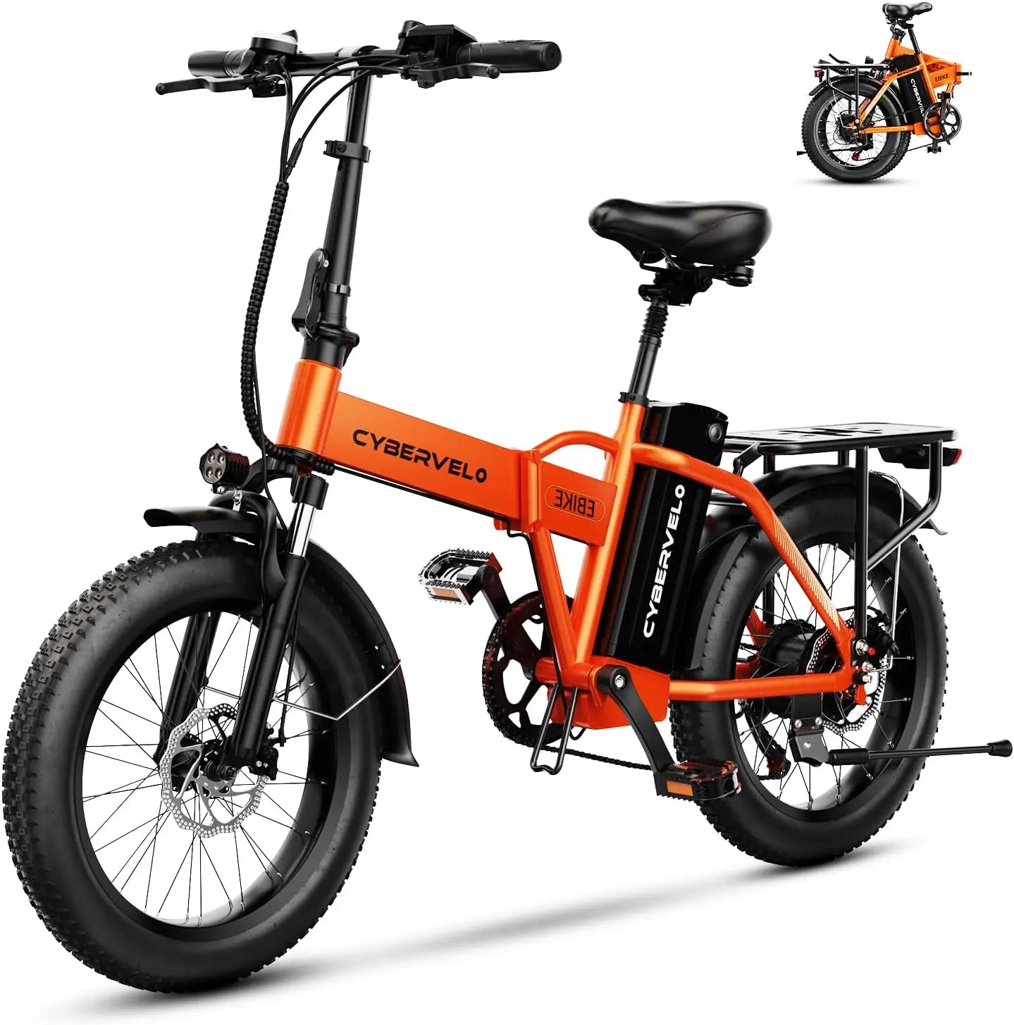 1000W hopfällbar, 48V 20AH stort löstagbart batteri E, 30 MPH, 80 Miles Max räckvidd, 20" Fat Tire Elcykel