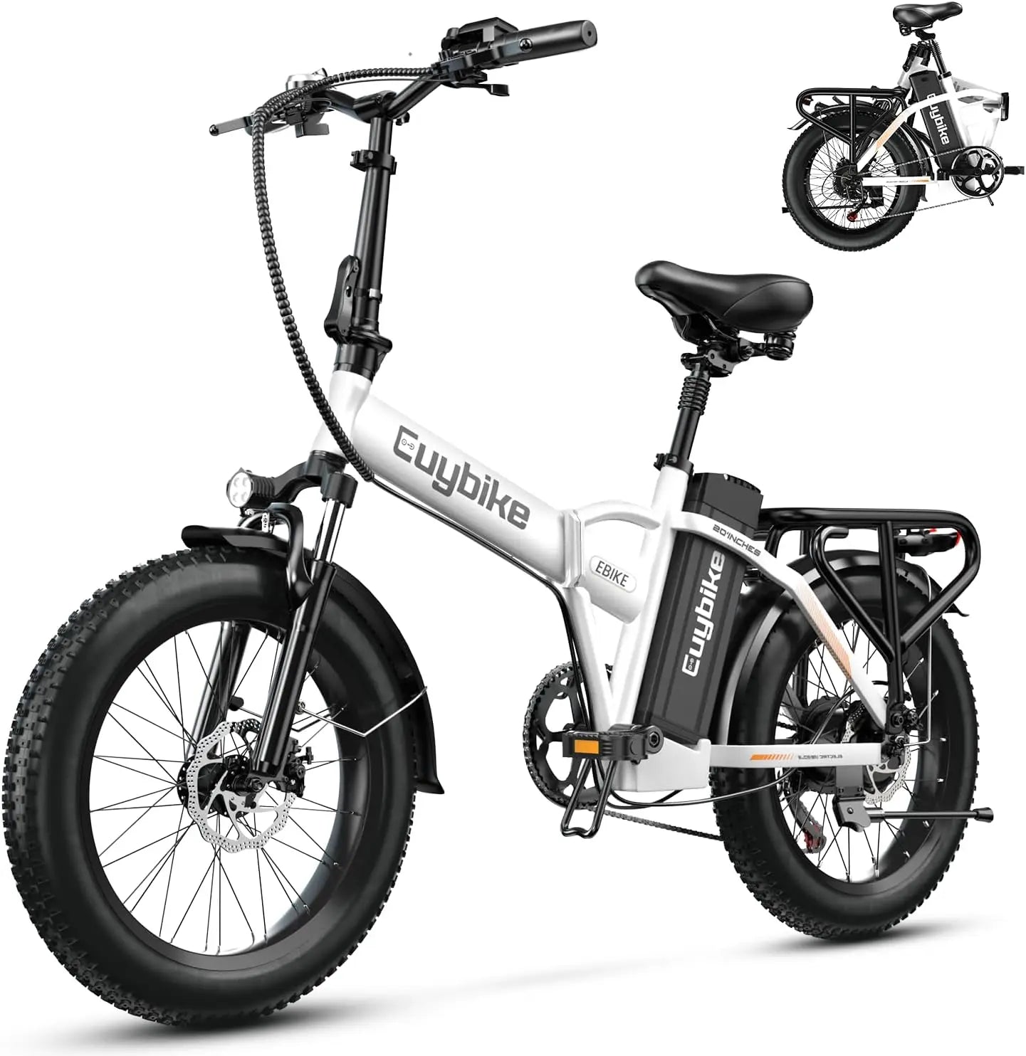 1000W hopfällbar, 48V 20AH stort löstagbart batteri E, 30 MPH, 80 Miles Max räckvidd, 20" Fat Tire Elcykel