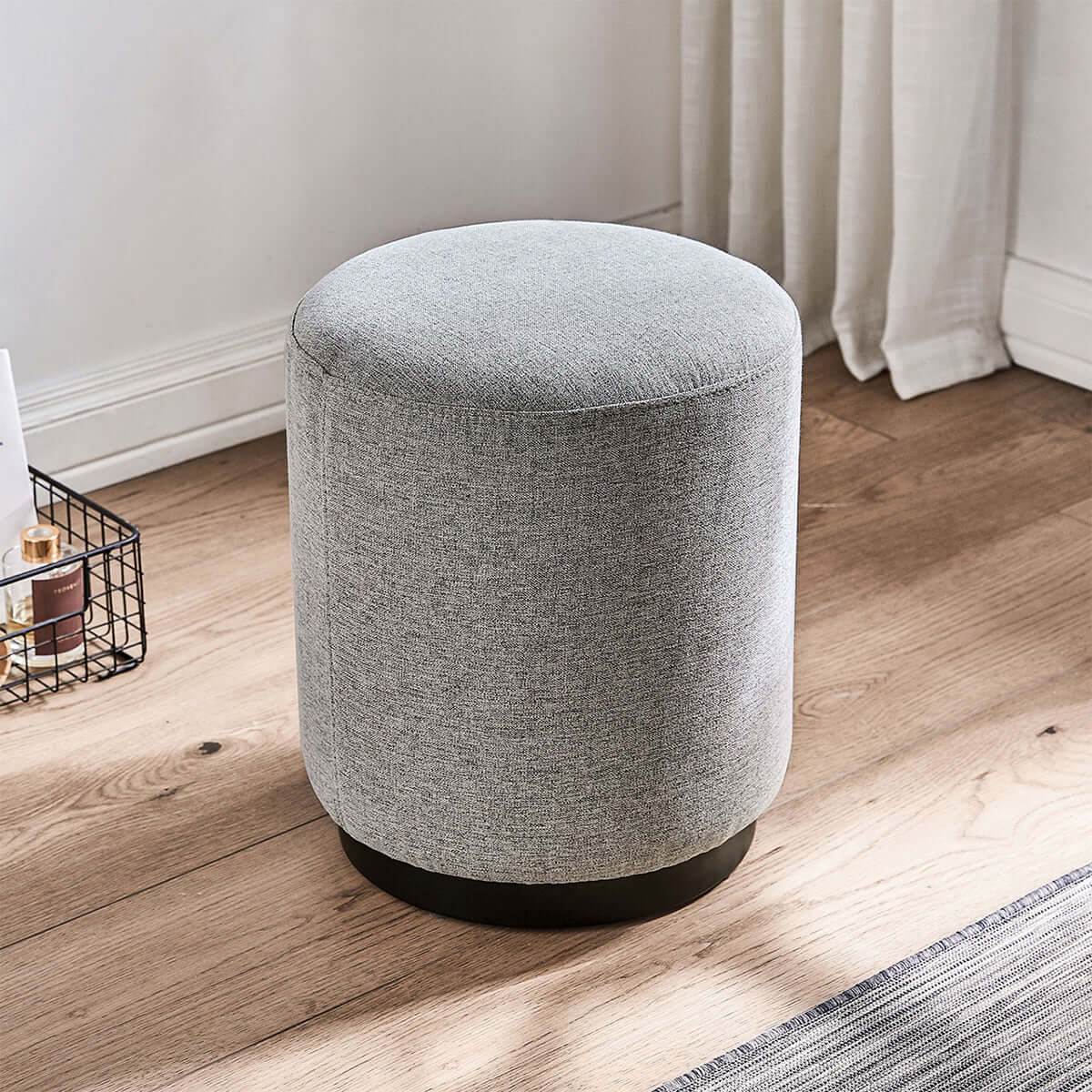 Cappuccino Taupe Makeup Table with Grey Stool Set