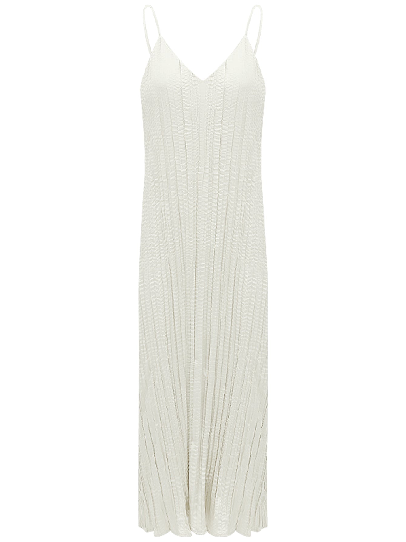 Chrevron Knitted Ivory French Slip Dress