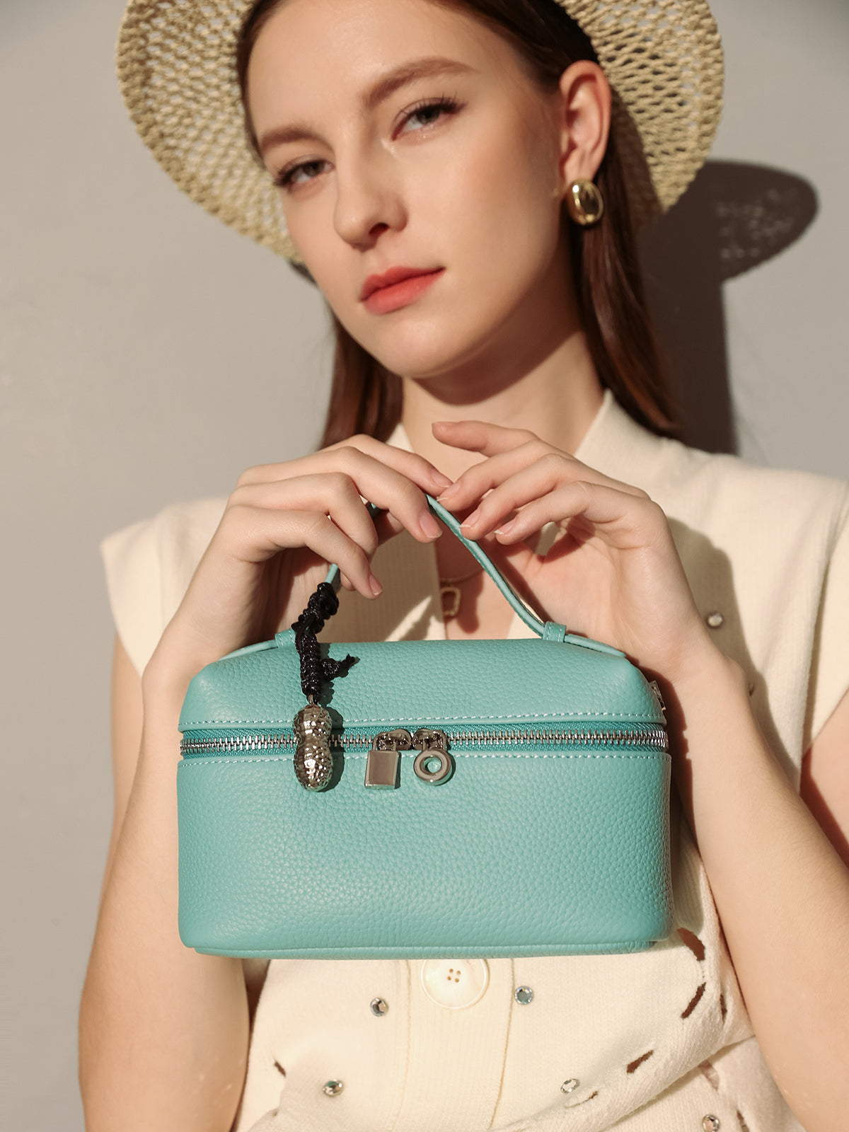 Leather Mini Cosmetic Travel Bag