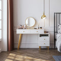 Luxury Makeup Table with Ivory Stool Set