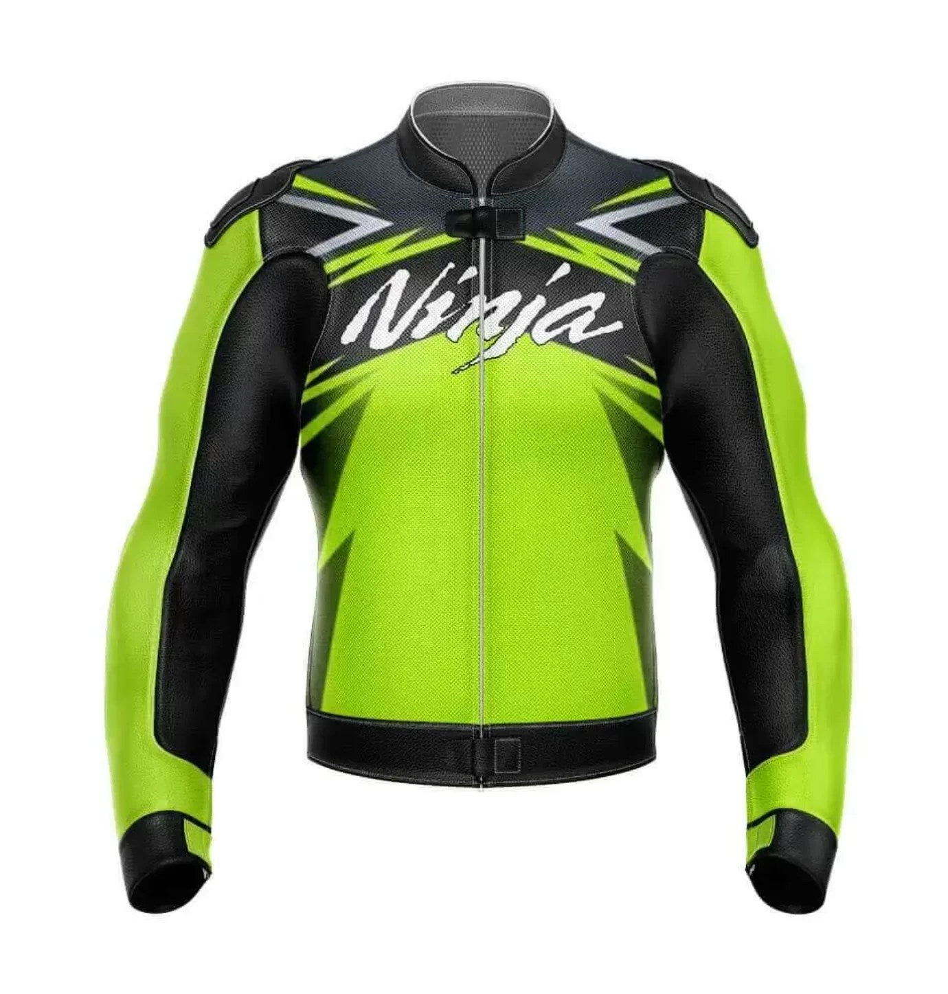 NEON MOTORCYCLE LEATHER RACING JACKET - XXXXL