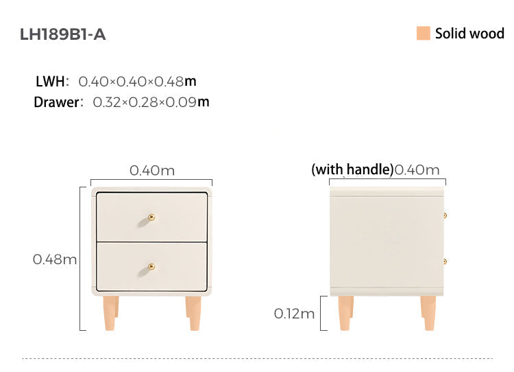 Nordic Modern Minimalist White Bedside Table for Children