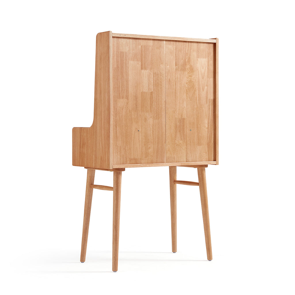 Solid Wood Makeup Table with White Stool Set
