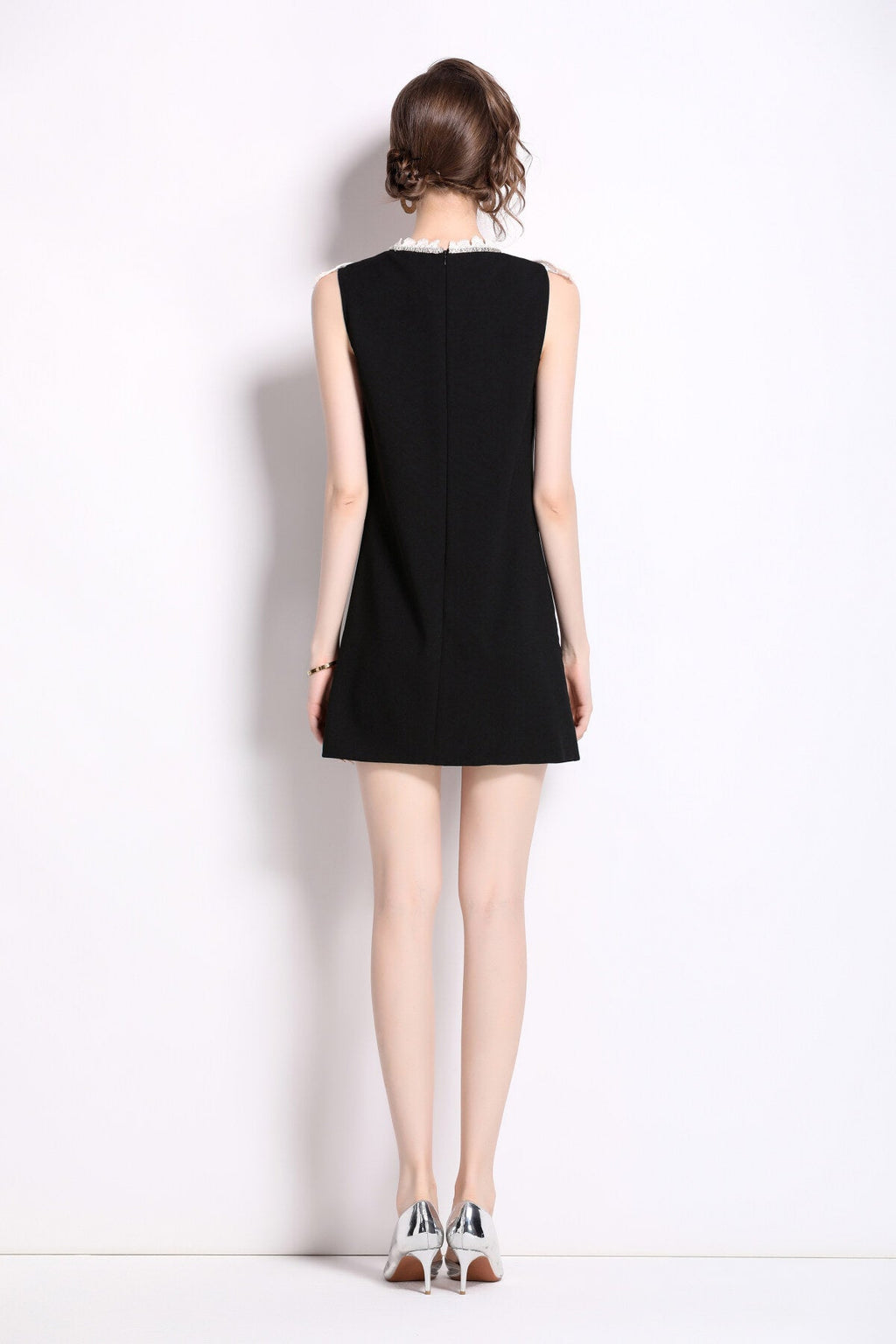Vintage Lace Bib Collar Little Black Dress
